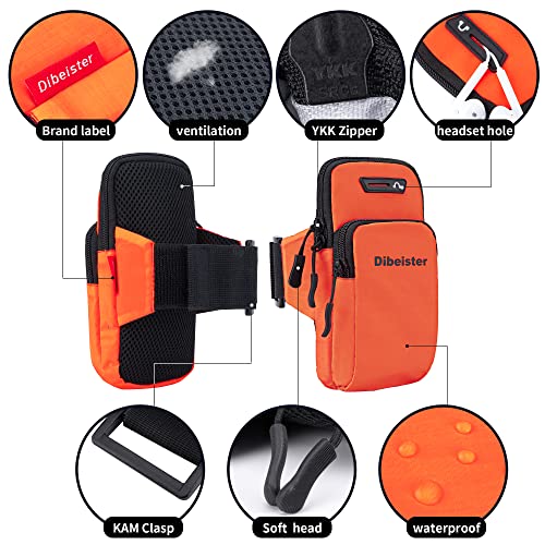 Dibeister(M) Armband - With Ykk Zipper, Waterproof Reflective Fabric, Adjustable Armband, Suitable For Mobile Phones Within 6.3 * 3.5 * 0.8 Inches, Suitable For Running, Cycling, Hiking, Sports. #TOP2