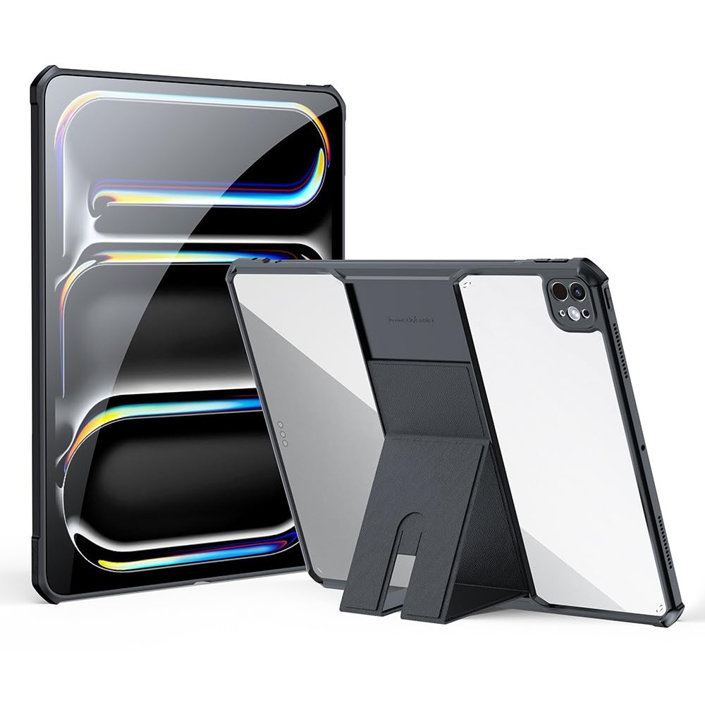 Coque iPad Pro 11 M4 2024 transparente avec support arrière rétractable discret - 8