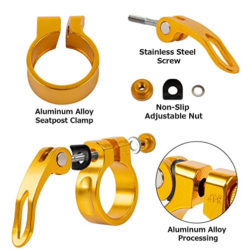 image for PSLER Bike Seat Post Clamp Bicycle Quick Release Seatpost for Mountain