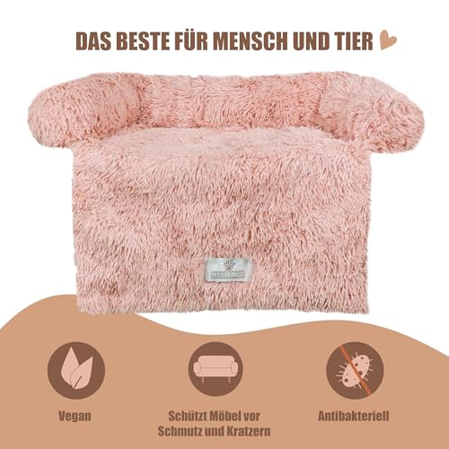 pfoten&nasen® Hundebett Sofa [Beige, S - 80x75cm], Sofabett Hund, Sofaschutz Hund, Wasserdicht Hundematte Waschbar, Hundekissen für Große, Mittelgroße und Kleine Hunde, Hundesofa.