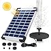Produktbild AISITIN Solar-Wasserbrunnen 5,5 W 1500 mAh Akku Backup Solar schwimmende Springbrunnen Pumpe, 6 Düsen, für Vogelbad, Aquarium, Teich Garten