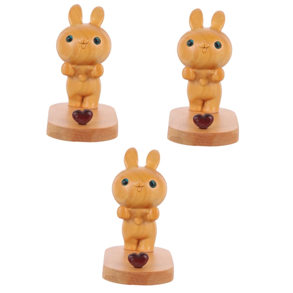 Hemobllo 3pezzi Supporto Telefonico Legno Forma Di Coniglio Stabile e Portatile Per Smartphone e Tablet Decorazione Da Scrivania Per Adulti Per e Compleanni