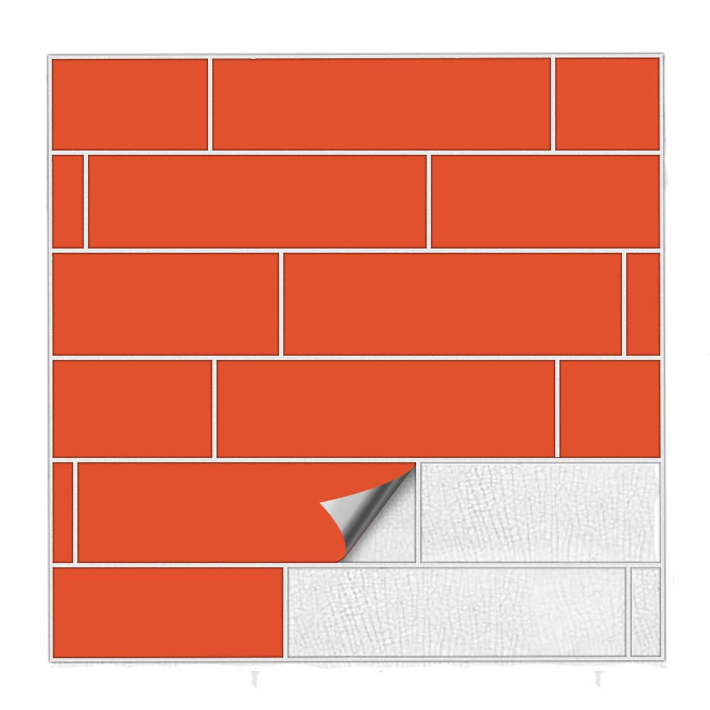 Kiwistar Adesivi per piastrelle, colore arancione lucido, 5 x 5
