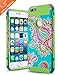 iPhone 6 Plus Case ,iPhone 6s plus Case ,AnnBay  High Impact Hard Hybrid Dual Layer Heavy Duty Case Armor Cover Case with Totem Flower Pattern for iPhone 6 /6s plus(Green)