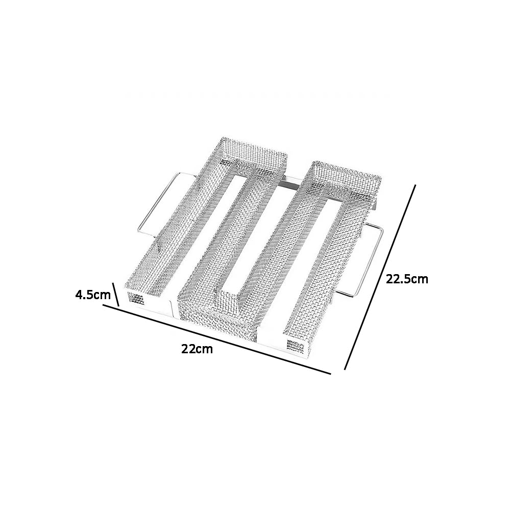 1 Piece Cold Smoke Generator Stainless Steel Pellet Smoker Tray Rectangle Pellet Smoker Box Pellet Maze Smoker Tray Barbecue Smoker Tray Cooking Grill Tools, Silver
