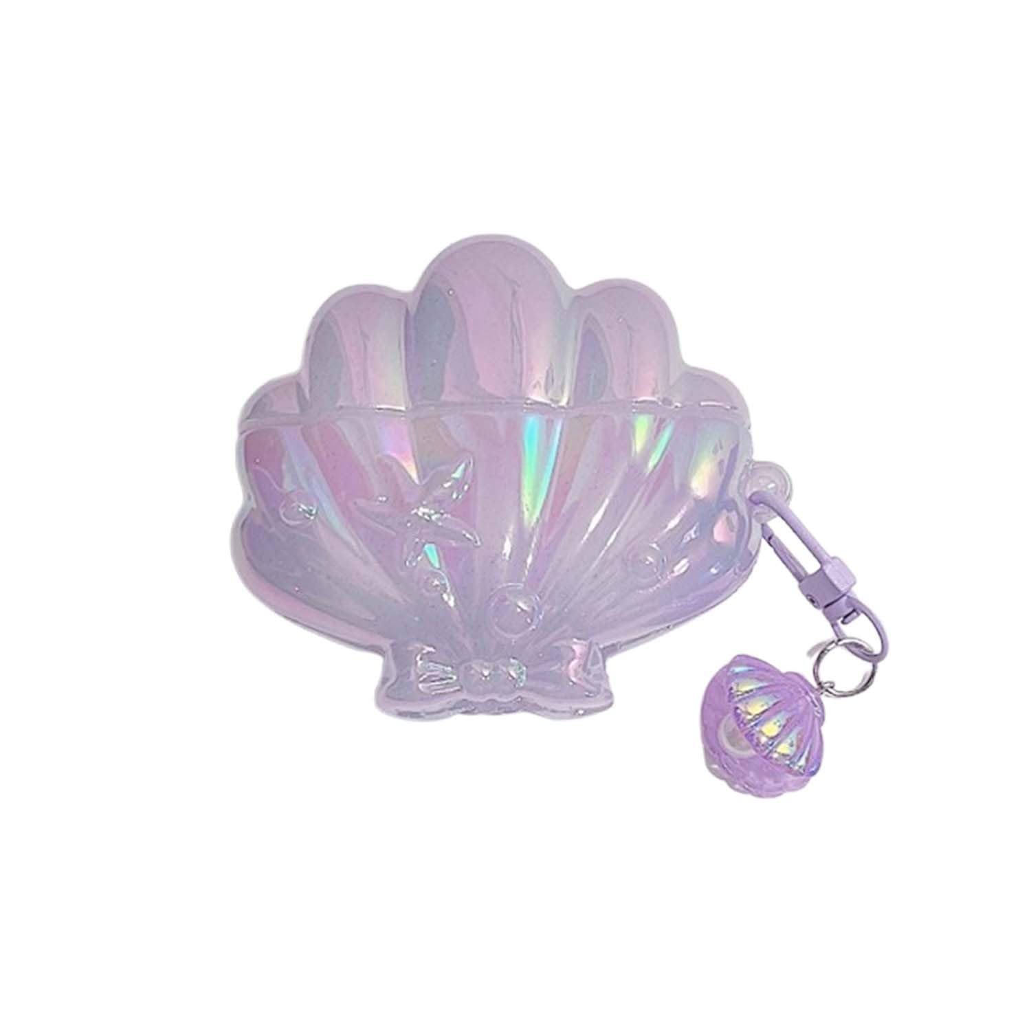 GCVXRUD for Airpods Pro Case 2nd Generation Case, Beautiful Sparkly Seashell Compatible with Airpods Pro Earphone Cover (Purple)