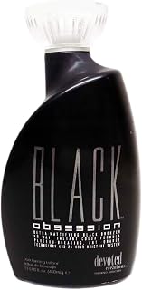 Devoted Creations Black Obsession Black Bronzer Tanning Lotion - Instant Super Black Tan, Anti-Orange, 13.5 oz