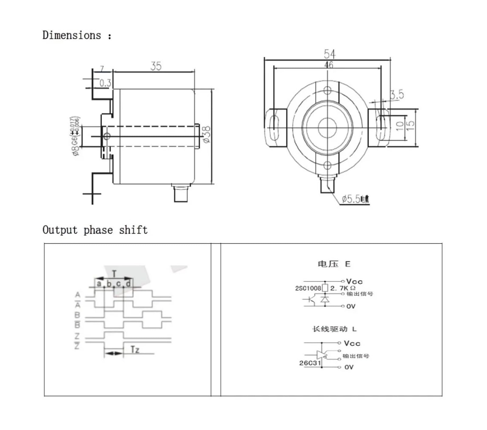 Snapklik.com : FPBIGCHA Hollow Shaft Incremental Encoder GHH38 38mm ...