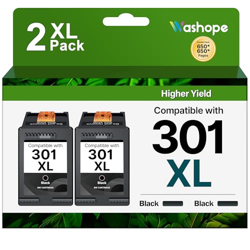 Washope 301Xl Nero Cartucce Di Ricambio Per Cartuccia Hp 301 Nero Per Inchiostro Hp 301 Xl Per Envy 5530 4500 4507 5532 4504 4502 Deskjet 2547 2540 15