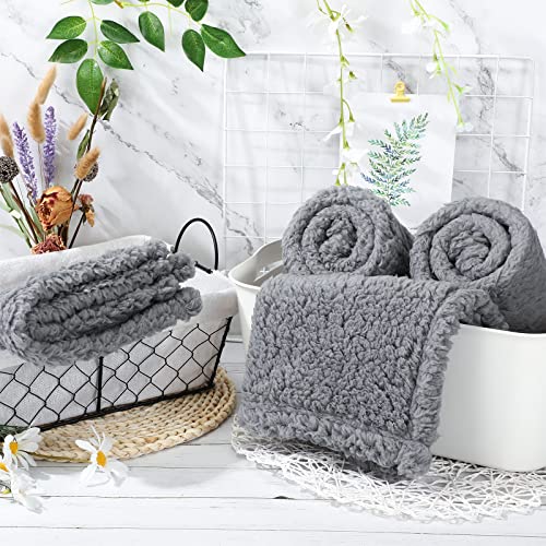 4 Pcs Calming Guinea Pig Blankets Fluffy Fleece Pet Puppy Cat Dog Blanket Small Animals Sleeping Bed Blankets For Small Medium Dog Guinea Pig Cage Liner (Gray, 24 X 31 Inch) #TOP6