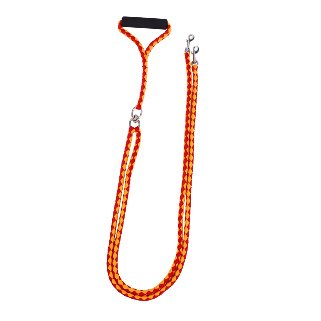 Collier tressé pour chien pour stopper les nœuds via laisse double tête