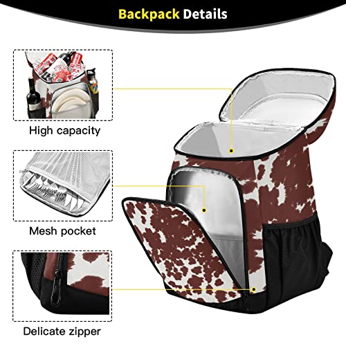 Susiyo G277286877P709C750S1602 Cow Print Brown Spots Insulated Cooler Backpack thumb #2