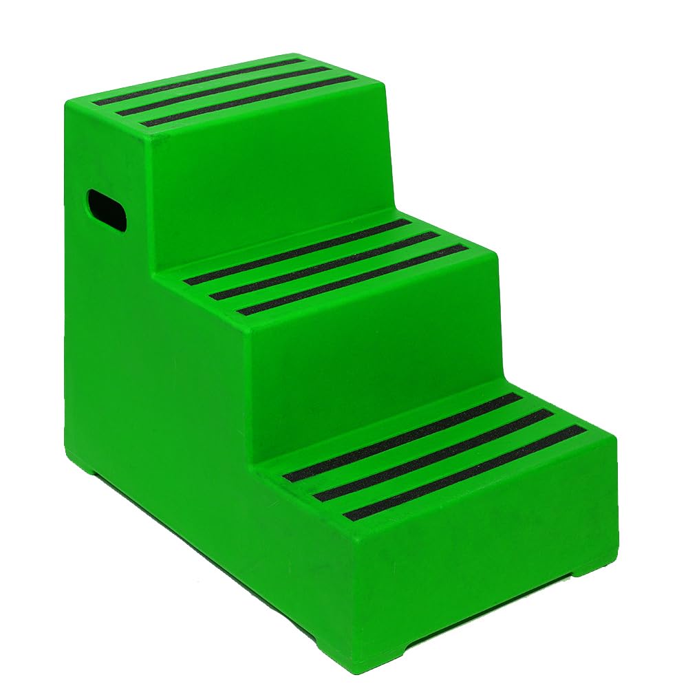 Panther Green 3 Tread Heavy Duty Plastic Moulded Safety Block Steps