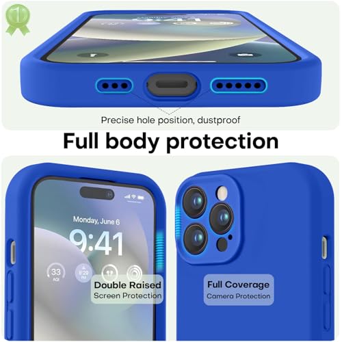 Image of LOVE 3000 Designed for iPhone 14 Pro Max Case, Premium Silicone with [Soft Anti-Scratch Microfiber Lining] Shockproof Protective Phone Case for Men Women Girls 6.7 inch, Klein Blue