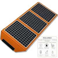 Faltbares Solarpanel 30W mit USB-Tester – Xolunex Solar Ladegerät mit USB & DC (18 V), monokristallin, IP54 – Tragbares Solar Panel für Camping, Outdoor, Wandern & Notfälle