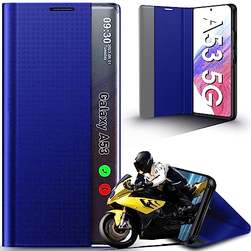 Coque Samsung Galaxy A53 5G avec rabat transparent en polycarbonate et cuir PU antichoc