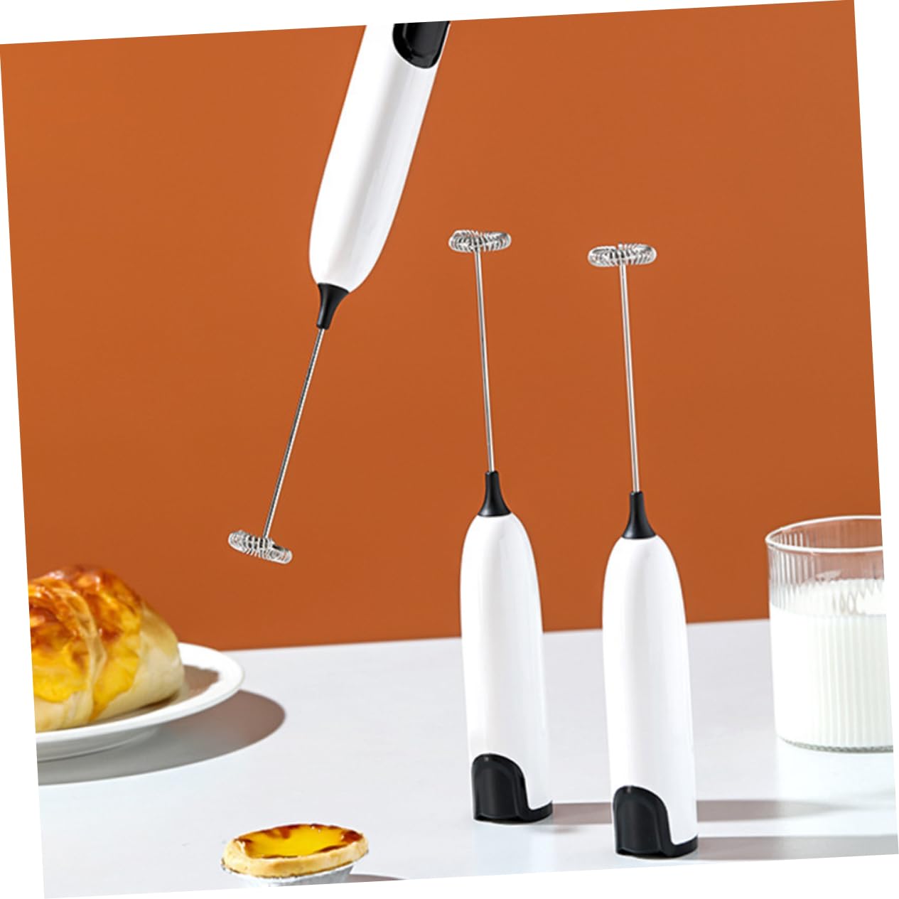 MUCKLILY Electric Handheld Egg Mixer Ergonomic Design for Effortless Whisking for Baking and Milk Frothing Multi Functional Kitchen Mixer Compact for Easy Use and Storage