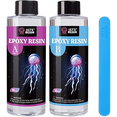 LET'S RESIN Crystal Clear Epoxy Resin, 32oz Bubbles Free Epoxy Resin Kit, Table Top & Bar Top Casting Resin, Epoxy Resin and Hardener for Art Crafts, Christmas Gift Cover