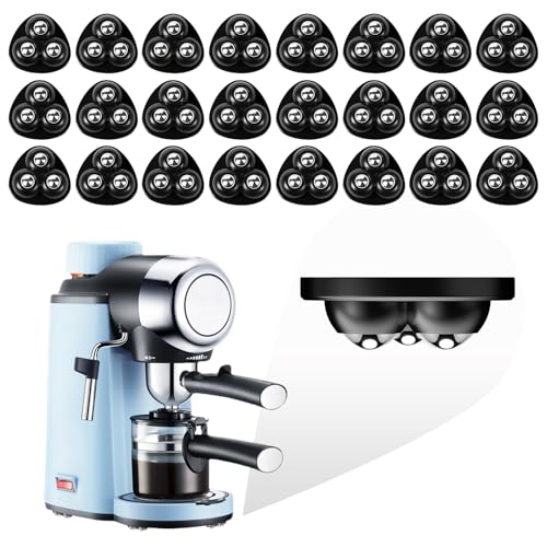 Image of Self Adhesive Appliance Sliders 24 Pack Kitchen & Furniture Rollers | Move Small Appliances Easily 360 Glide No Tools Peel Stick 12lbs Per Wheel
