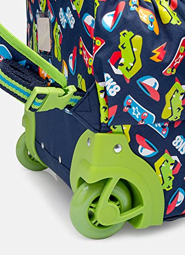 Mochila Escolar com Rodinha Dinossauro Skate - Puket