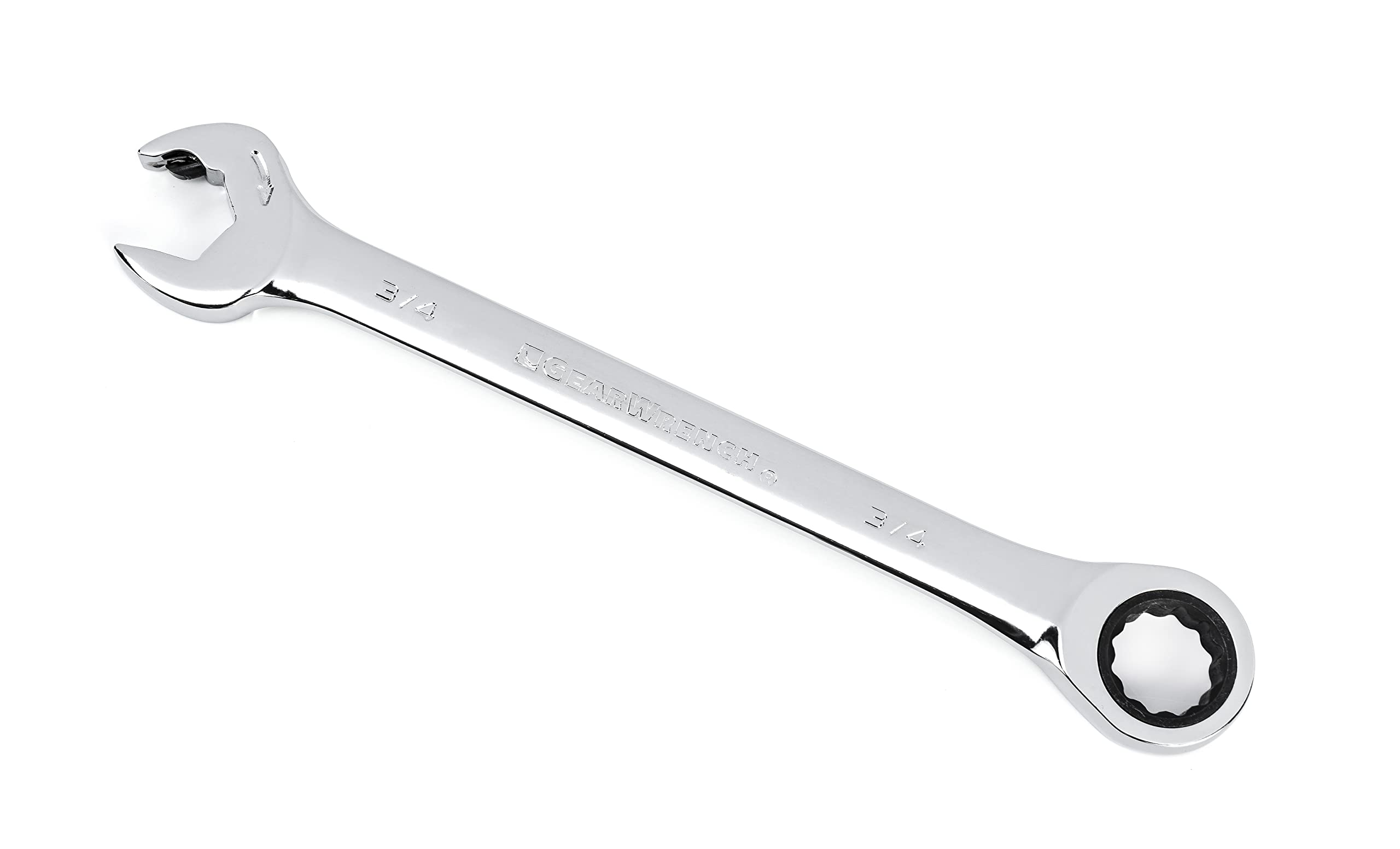 GearWrench 12 Pt. Open End Ratcheting Combination Wrench, 3/4" - 85584, Silver - Image 3