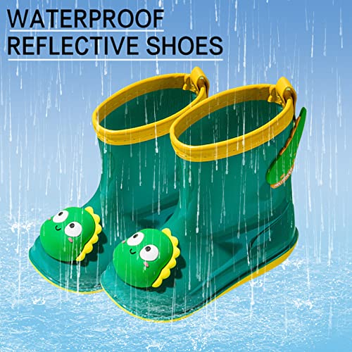 Unisex-Child Classic Rain Boots, Kids Rain Boots Boys Girls Lightweight Pvc Rain Boots Waterproof Non-Slip Shoes (Green, 18 Months) #TOP1