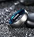 TIGRADE 4mm 6mm 8mm Titanium Ring Brushed Dome Silver Wedding Band Comfort Fit Size 4-14.5,Silver-Blue 6mm,Size 8