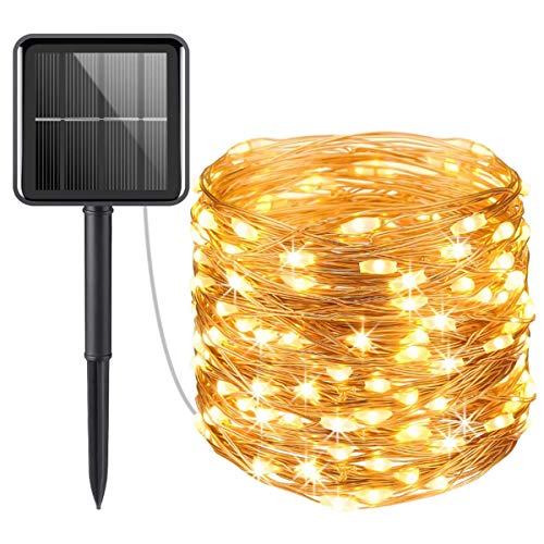 Guirnaldas Luces Exterior Solar, EC Technology Luces Led Solares Exteriores Jardin 27M 250 LED 8 Modos Cadena de Luces Decoracion para Navidad, Terraza, Fiestas, Bodas, Patio, Jardines, Festivales