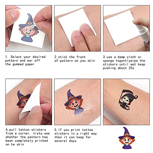 Fingooo Halloween Temporary Tattoos For Kids,120 Pieces Halloween Tattoo Waterproof Halloween Party Favor Goodie Bag Stuffers(20 Styles) #TOP3