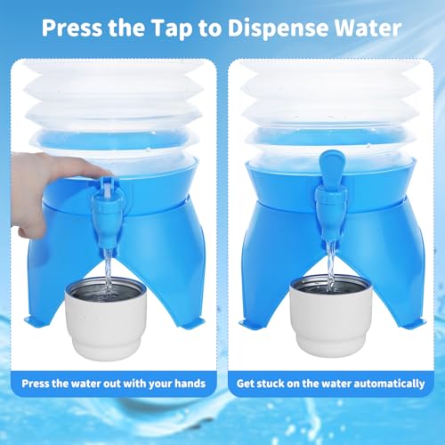 Récipient de boisson portable bleu pliable pour jus et eau fraîche