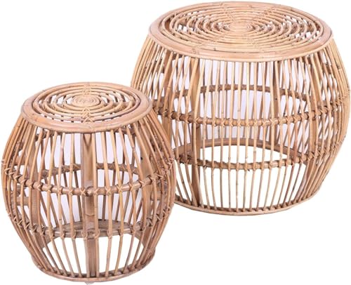 Urban Living Tavolo da Giardino, Vimini, Beige, Normal