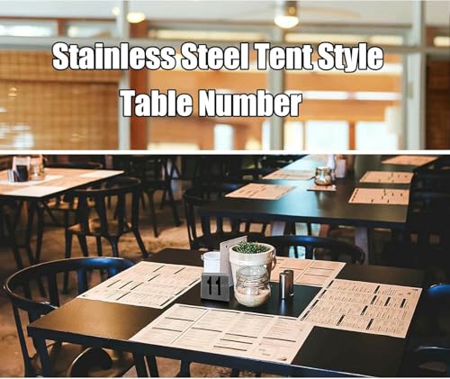 Numéro de table en acier inoxydable avec fonte en gras lisible