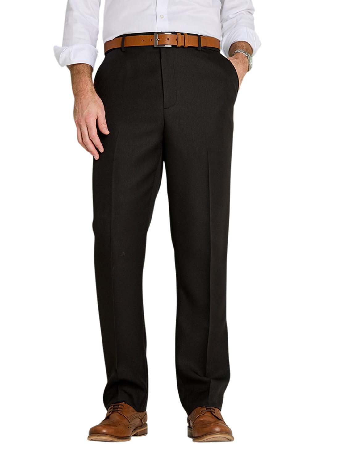 Chums Men's Black Easy Care Twill Elasticated Work Trousers - 32L