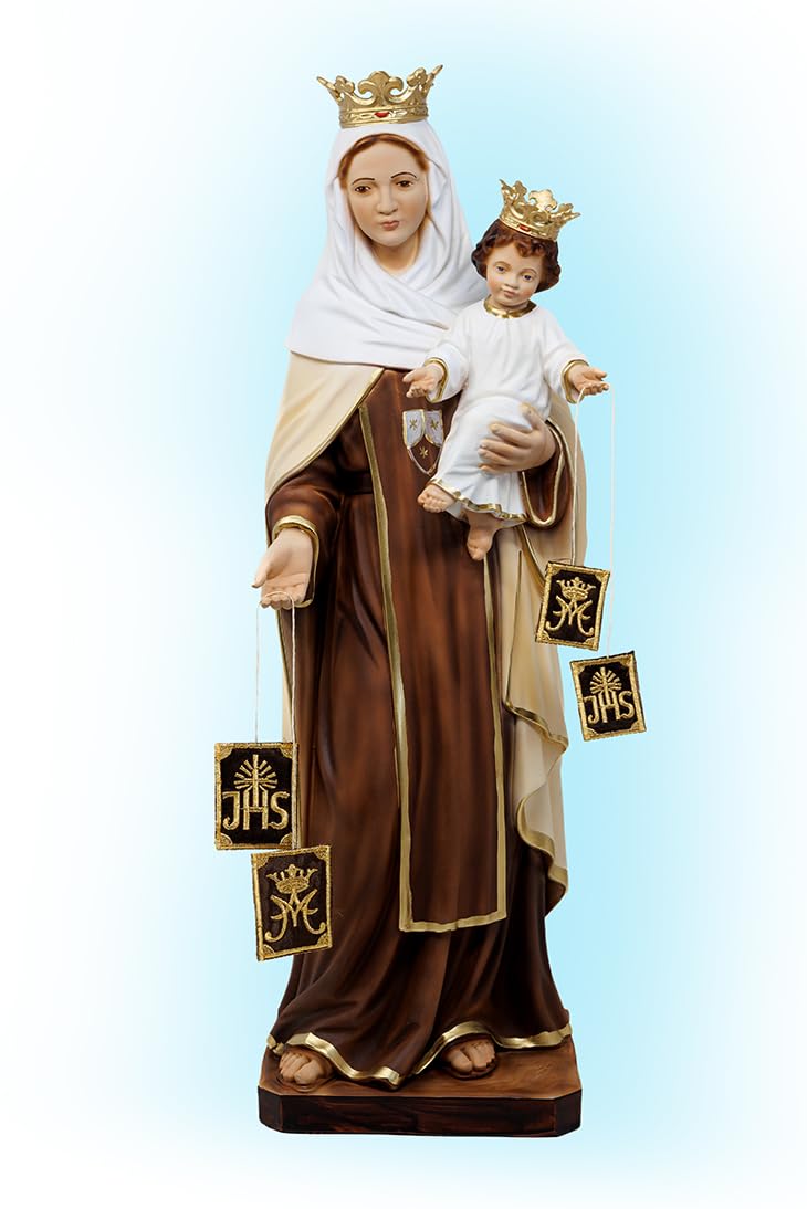 Generico Statua della Madonna del Carmine cm 50 (19,68 inches) in resina decorata a mano di produzione artigianale italiana