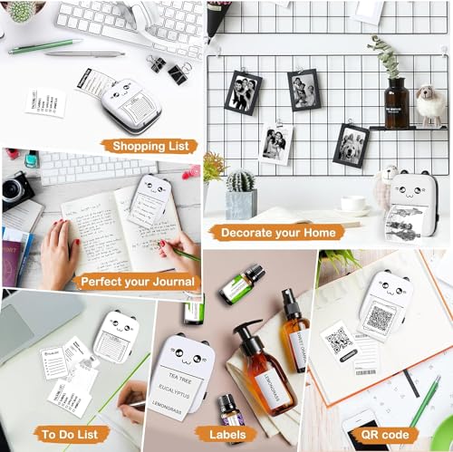 Image of Careflection Mini Pocket Printer,Portable Thermal Printer for Label,Text Memo,Receipt,Sticker,Photo Printers, BT Inkless Printing, Wireless Bluetooth Printer Compatible with iOS and Android (Black)