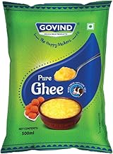 Govind Pure Cow Ghee,India Ka Origina Super Food 99.7% Fat, Rich Texture No Artificial Coloring, Ideal for Healthy Cooking & Digestion. (Cow Ghee 500ml Pouch)