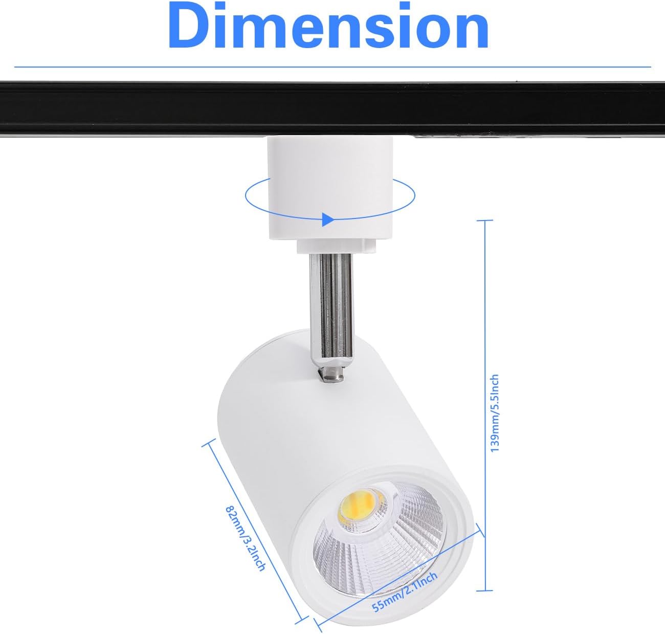 12W Track Lighting Heads,Dimmable Track Light Heads H Type 3000K Warm White for Kitchen Accent,Wall,Art Exhibition Lighting,Flicker Free CRI90+ (8Pack White)