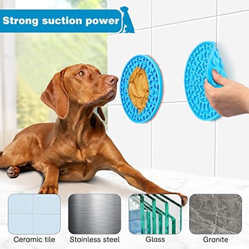 YOGINGO 1PCS Licky Mats for Dogs, Dog Lick Mats with 1 Pcs Spatula, Lick mat for Dogs Slow Feeding Dog Bowl with Suction Cup Suitable for Pet Bathing Training Pad for Peanut Butter