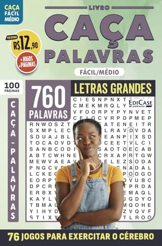 Livro Caça-Palavras 79 + Lápis de Brinde: Nível Fácil/ Médio – 76 Jogos para exercitar o cérebro