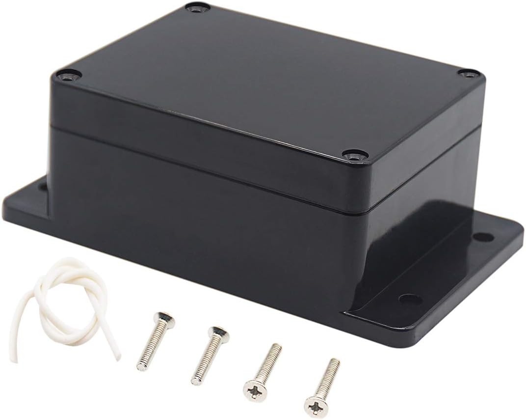 Zulkit Junction Box ABS Plastic Dustproof Waterproof IP65 Universal Electrical Boxes Project Enclosure with Fixed Ear Black 4.5 x 3.5 x 2.2 Inch (115 x 90 x 55mm)(Pack of 1)