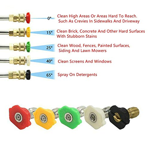 Varita de extensión de lavadora a presión Set 1/4 pulgadas Quick Connect 30 grados barra curvada