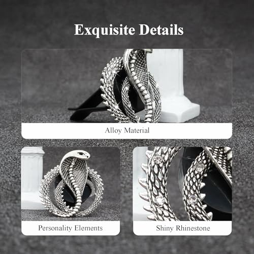 Image of ORIESSE Snake Car Accessories,1pc Cobra Air Vent Clips Car Air Freshener, Silver Snake Badges Decals Dashboard Decor,Rhinestone Vehicle Decorations for Jeep Truck