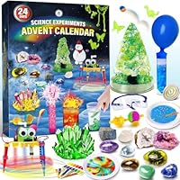 UNGLINGA Science Experiments Advent Calendar 2025 for Kids Boys Girls Toys Gifts Idea- Chemistry, Physics, Rocks Gemstones, S.T.E.M Projects Countdown to Christmas 24 Days