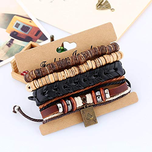 Lederarmband Herren - Doppelarmband Vintage Punk Mit Schnalle Für Männer