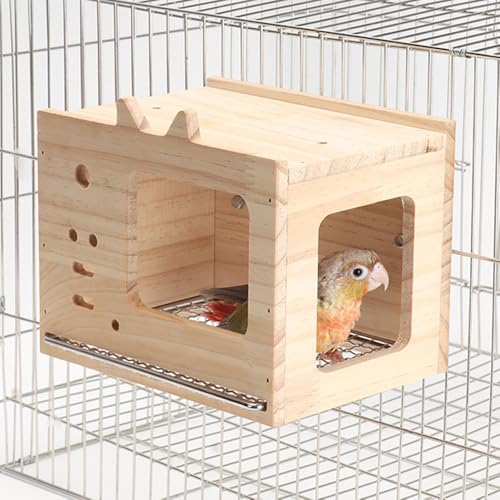 IYOIYA 鳥 止まり木 スタンド 巣箱 繁殖箱 天然木 インコ とまり木 ステージ 板 鳥かご ケージ 取付け 固定 木 巣 箱 文鳥 十姉妹 セキセイインコ 小鳥 小動物 ハウス ステップ 足場 遊び場 M