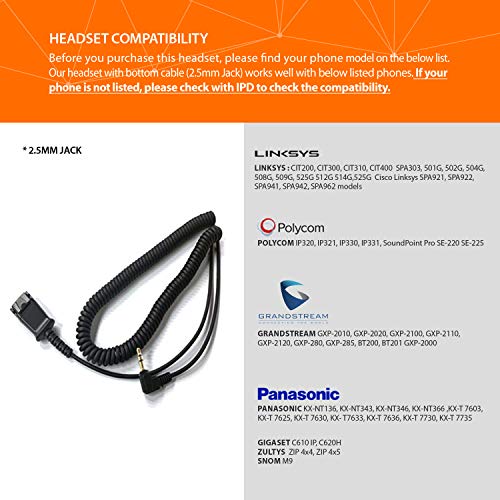 Image of IPD IPH-250 Phone Headset 2.5mm Single Ear Noise Cancelling Headset