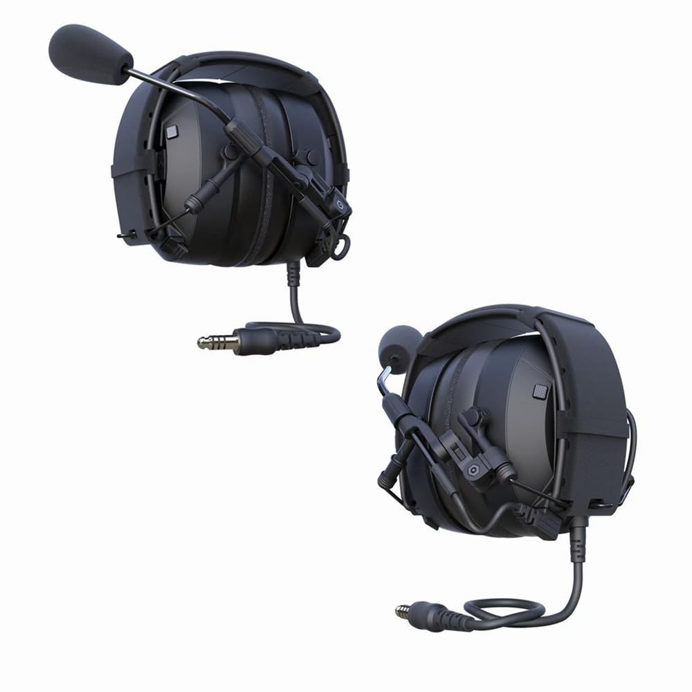 Walkie-Talkie-Elektronik-Ohrenschützer, Comms PTT Gehörschutz, Geräuschreduzierung, bequemes Headset, Funkkommunikation, Kopfhörer für Airsoft, Schießen, Paintball, MilSim, UTV-Starter für UV5R