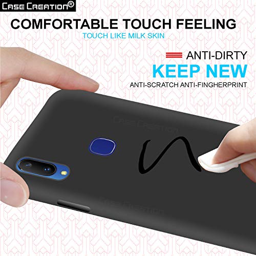 Image of Case Creation Luxurious OG Series for VivoY91 Case Cover,Anti-Dirty Slim Case Frosted Matte Cute Candy TPU Raised Bezel (Splash of Color) Back Cover for Vivo Y91 -Black