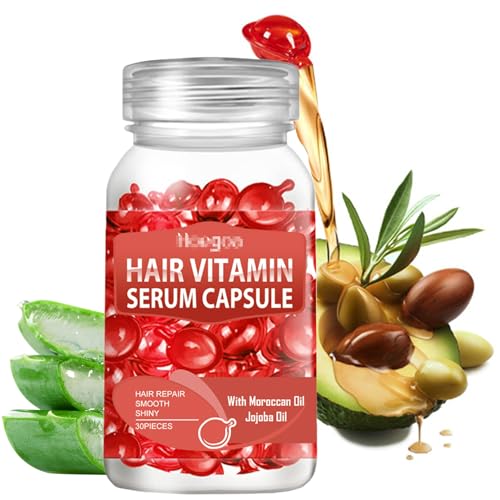 Cápsula de Sérum Tratamiento Capilar, enriquecida con aceite de argán y aguacate marroquí, rica en vitaminas A, C, E y Pro B5, sin enjuague necesario, para todo tipo de cabello