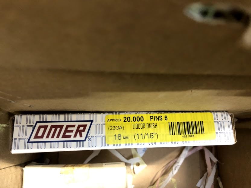 Omer 23 Gauge Headless Pins. 18mm length